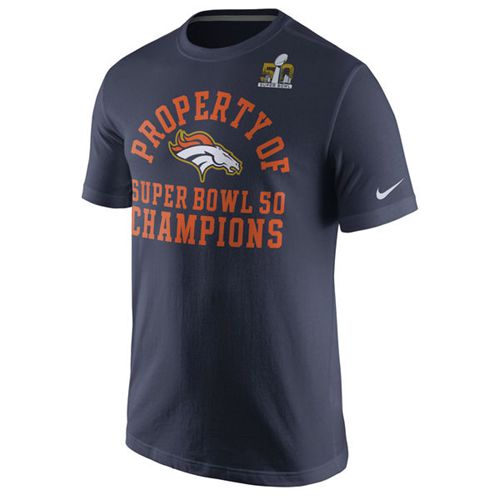 Denver Broncos Nike Celebration Property of Super Bowl 50 Champions T-Shirt Navy