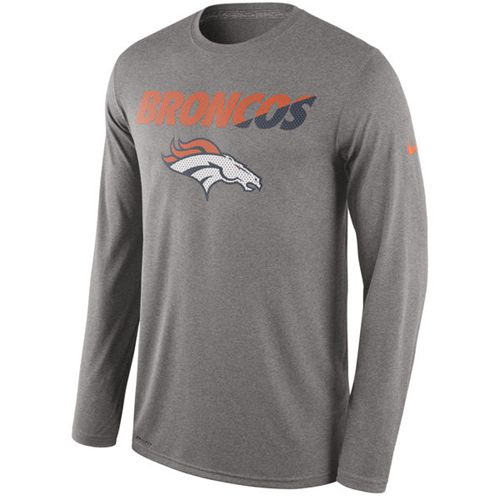 Denver Broncos Nike Legend Staff Practice Performance Long Sleeve T-Shirt Heathered Gray
