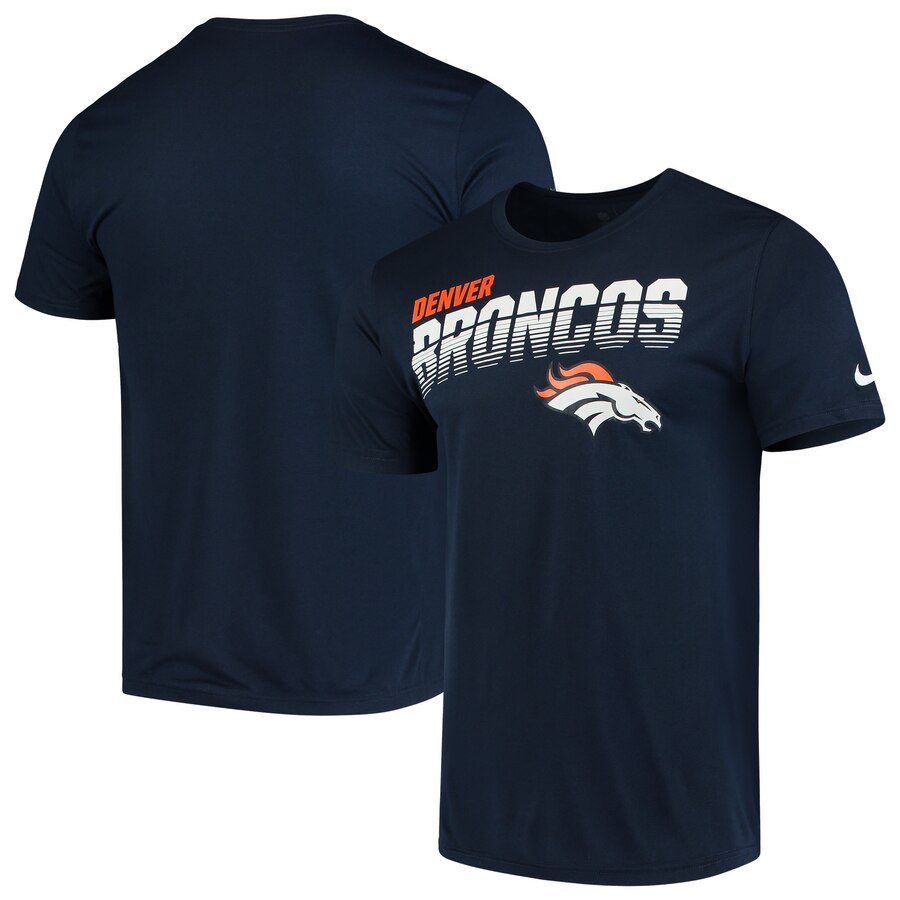 Denver Broncos Nike Sideline Line Of Scrimmage Legend Performance T-Shirt Navy
