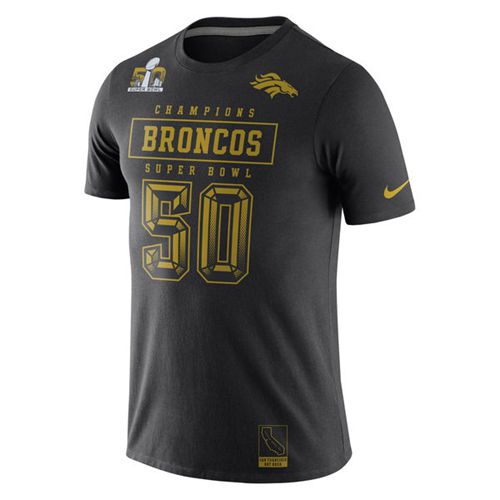 Denver Broncos Nike Super Bowl 50 Champions Gold Pack T-Shirt Black