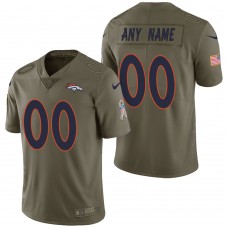 Denver Broncos Olive 2017 Salute to Service Limited Customized Jersey