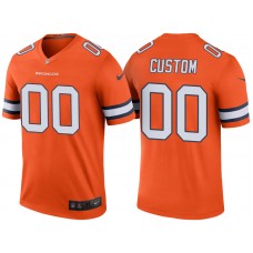 Denver Broncos Orange Color Rush Legend Customized Jersey