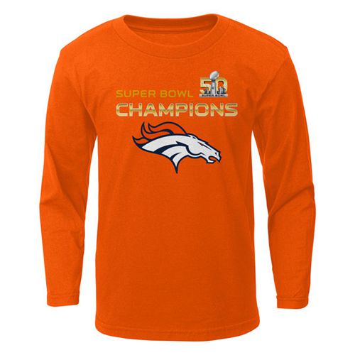 Denver Broncos Preschool Super Bowl 50 Champions Stacker Long Sleeve T-Shirt Orange