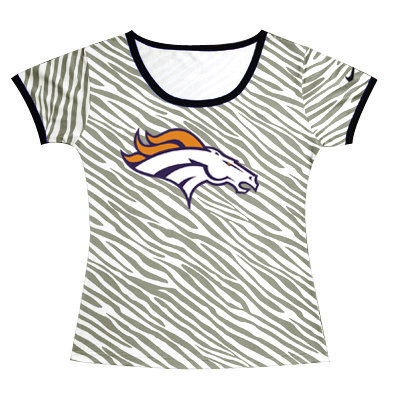 Denver Broncos Sideline Legend Authentic Logo women Zebra stripes T-shirt