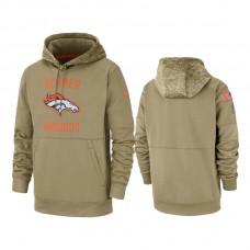 Denver Broncos Tan Sideline Therma 2019 Salute to Service Pullover Hoodie