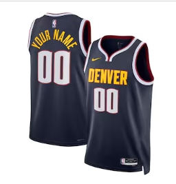 Denver Nuggets Nike Unisex Swingman Custom Jersey Navy - Icon Edition