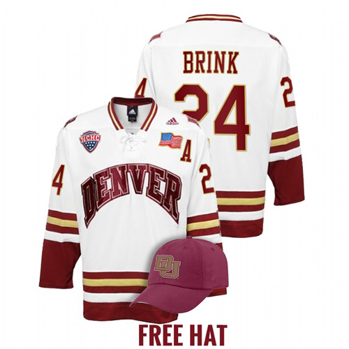 Denver Pioneers Bobby Brink 2022 NCAA Regional Finals White Jersey
