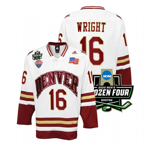Denver Pioneers Cameron Wright 2022 Frozen Four Hockey Jersey White