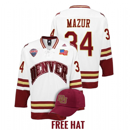Denver Pioneers Carter Mazur 2022 NCAA Regional Finals White Jersey