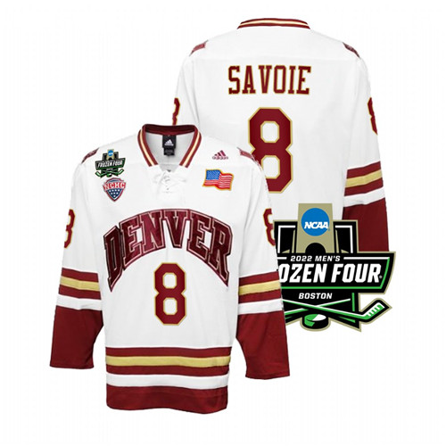 Denver Pioneers Carter Savoie 2022 Frozen Four Hockey Jersey White