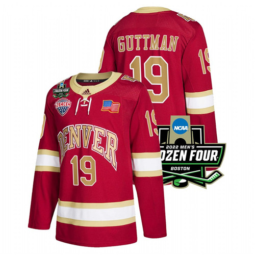 Denver Pioneers Cole Guttman 2022 Frozen Four Crimson Jersey
