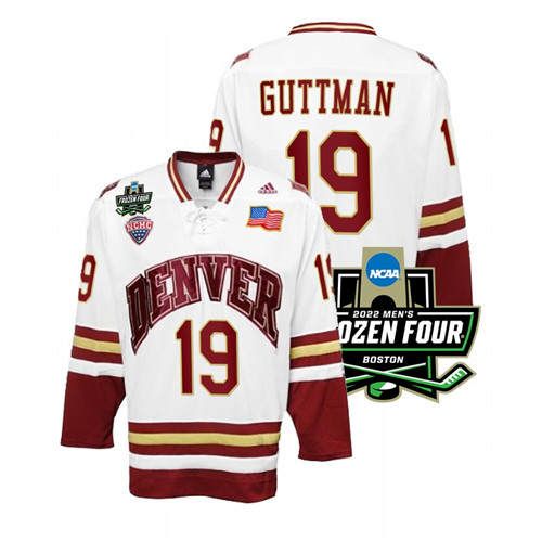 Denver Pioneers Cole Guttman 2022 Frozen Four Hockey Jersey White