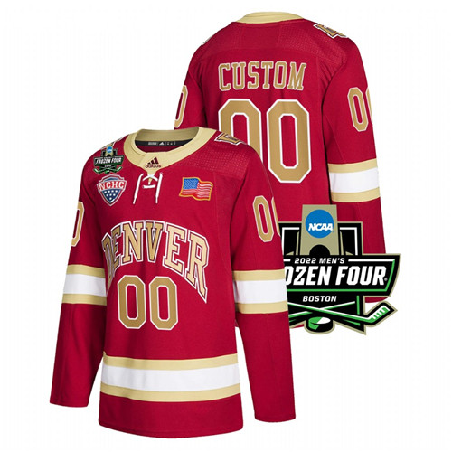 Denver Pioneers Custom 2022 Frozen Four Crimson Jersey