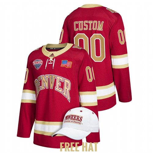 Denver Pioneers Custom College Hockey Alumni Jersey Crimson