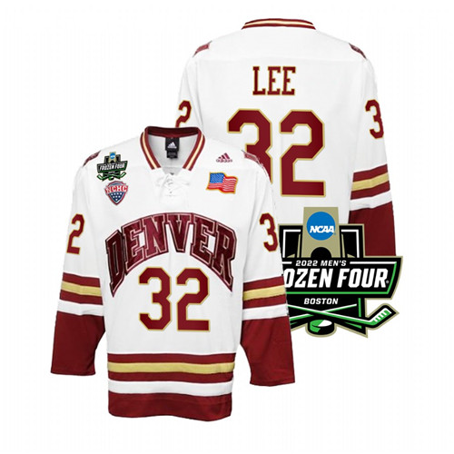 Denver Pioneers Justin Lee 2022 Frozen Four Hockey Jersey White