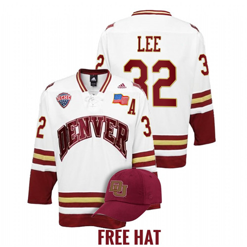 Denver Pioneers Justin Lee 2022 NCAA Regional Finals White Jersey