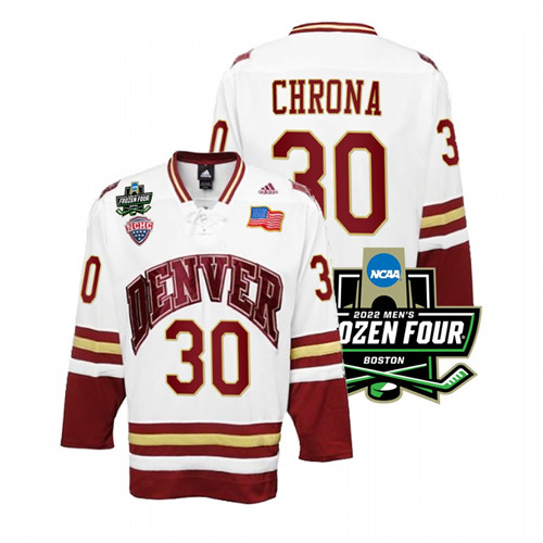 Denver Pioneers Magnus Chrona 2022 Frozen Four Hockey Jersey White