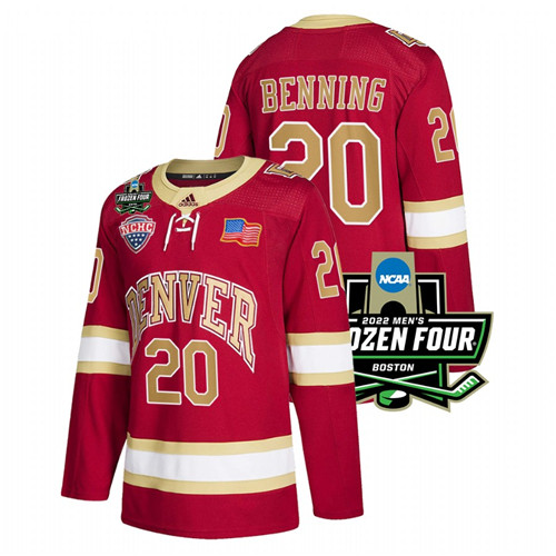Denver Pioneers Mike Benning 2022 Frozen Four Crimson Jersey