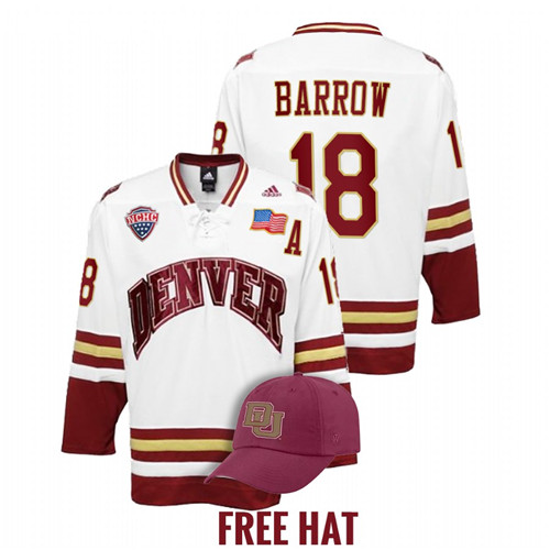 Denver Pioneers Ryan Barrow 2022 NCAA Regional Finals White Jersey