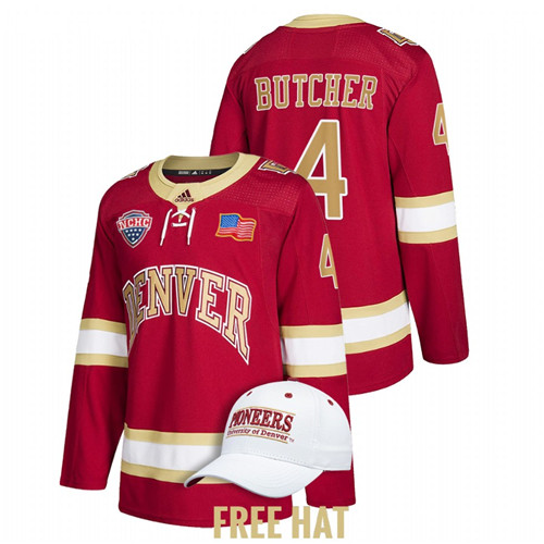 Denver Pioneers Will Butcher College Hockey Alumni Jersey Crimson