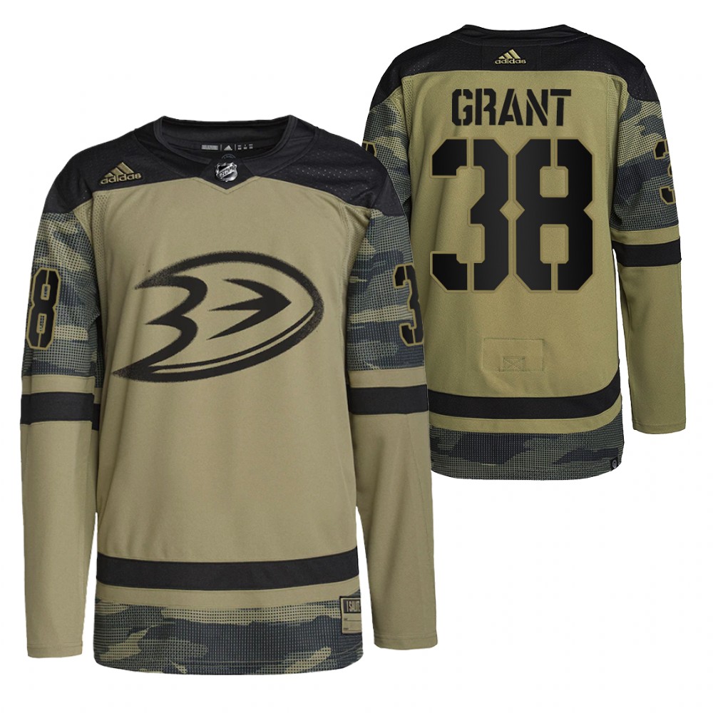 Derek Grant Ducks Military Appreciation Jersey Camo Authentic Practice