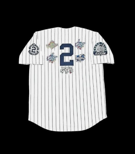 Derek Jeter New York Yankees 5 World Series Men's Pinstripe Baseball Jersey