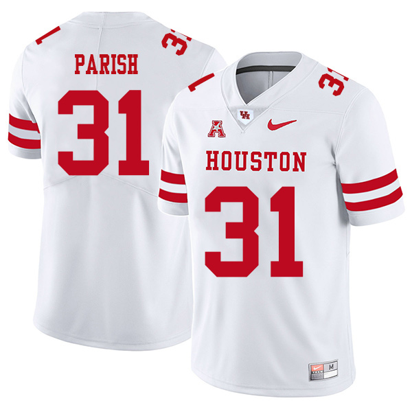 Derek Parish Houston Cougars Men's Jersey - #31 NCAA White Stitched Authentic