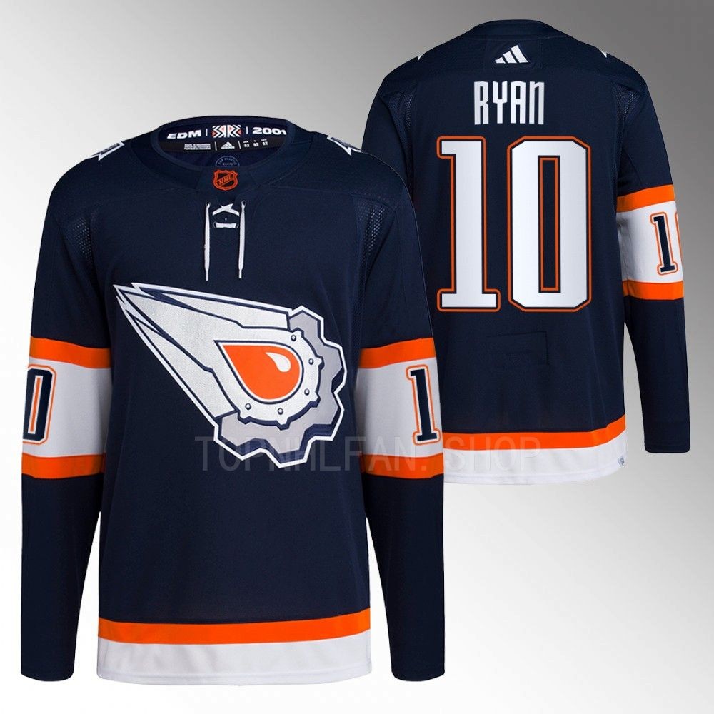 Derek Ryan 2022 Edmonton Oilers Navy Reverse Retro 2.0 Authentic Primegreen Jersey