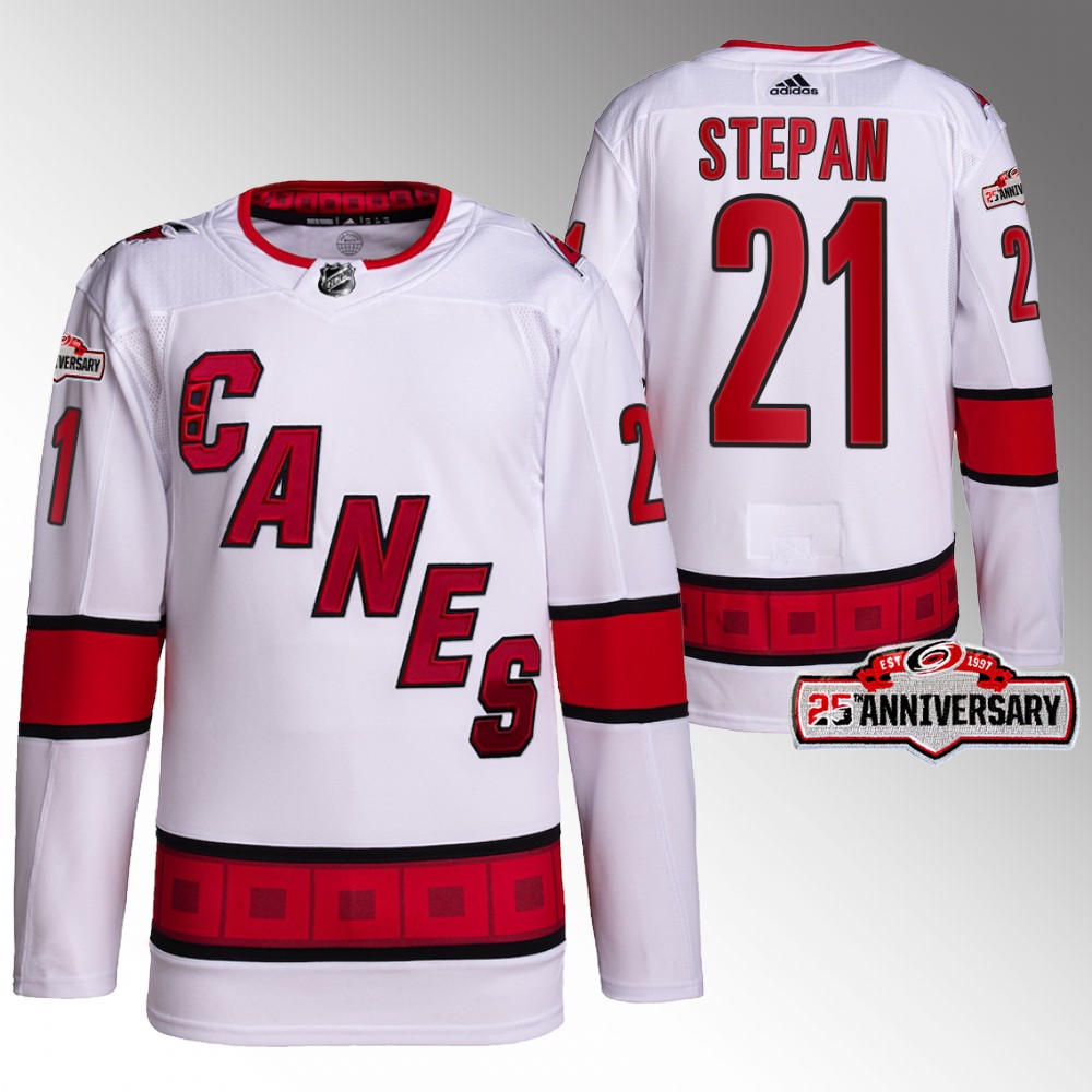 Derek Stepan Carolina Hurricanes White Primegreen Away Jersey
