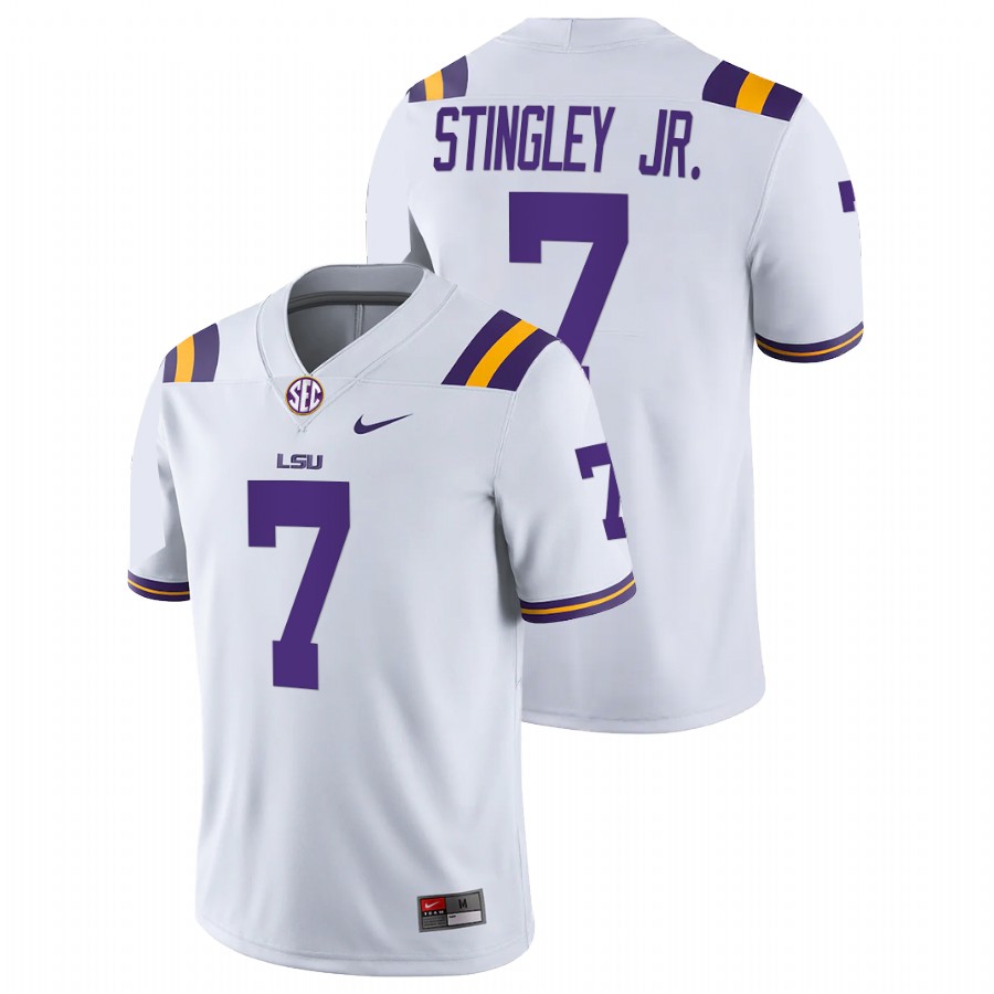 Derek Stingley Jr. LSU Tigers White College Football Jersey