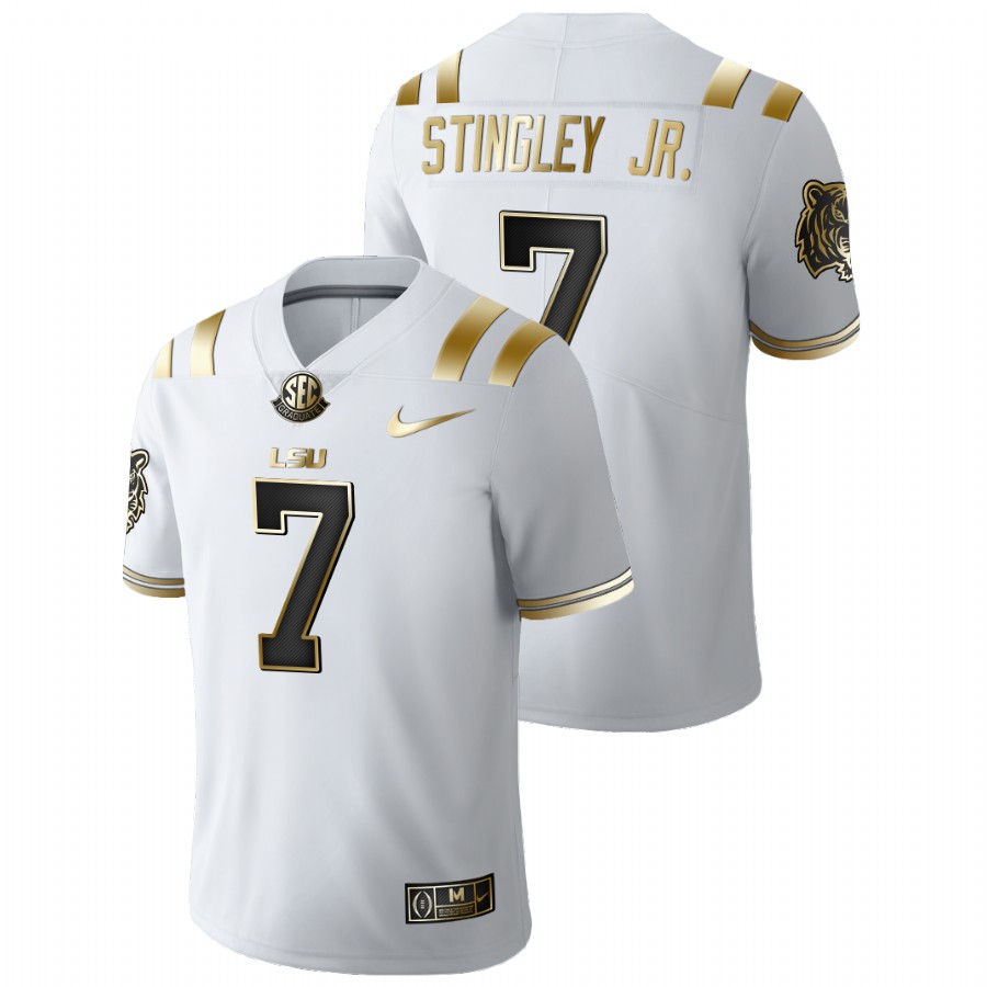 Derek Stingley Jr. LSU Tigers White Golden Edition College Football Jersey