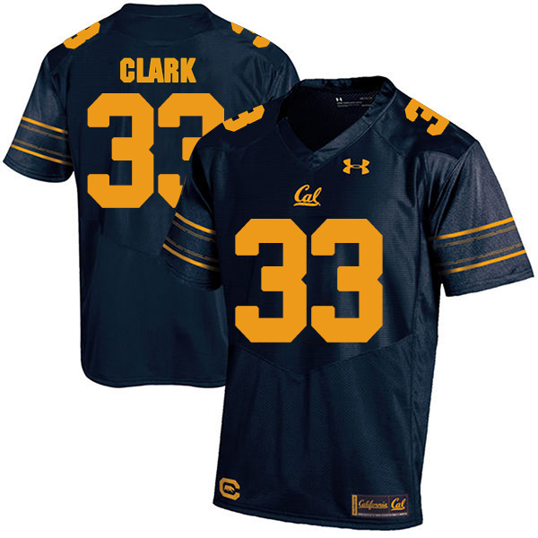 Derrick Clark California Golden Bears Men's Jersey - #33 NCAA Navy Blue Stitched Authentic