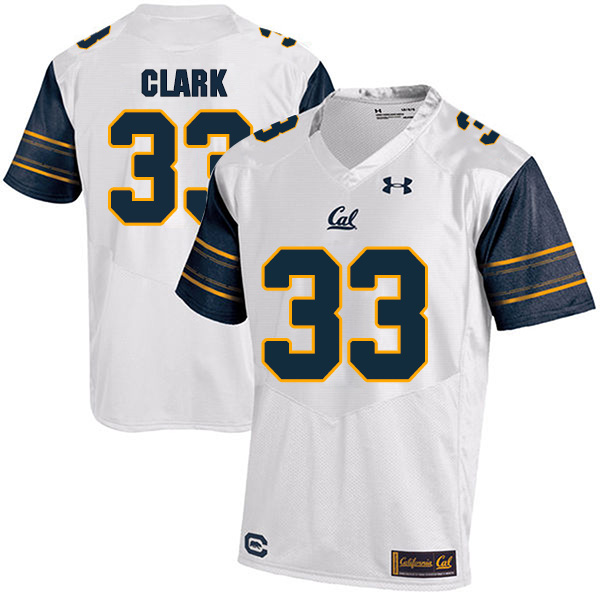 Derrick Clark California Golden Bears Men's Jersey - #33 NCAA White Stitched Authentic