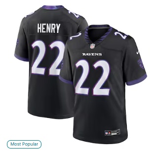 Derrick Henry Baltimore Ravens Nike Alternate Game Jersey - Black