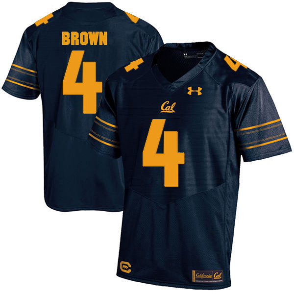 Derron Brown California Golden Bears Men's Jersey - #4 NCAA Navy Blue Stitched Authentic
