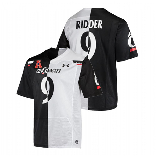 Desmond Ridder Cincinnati Bearcats Black White 2021-22 Split Edition College Football Jersey