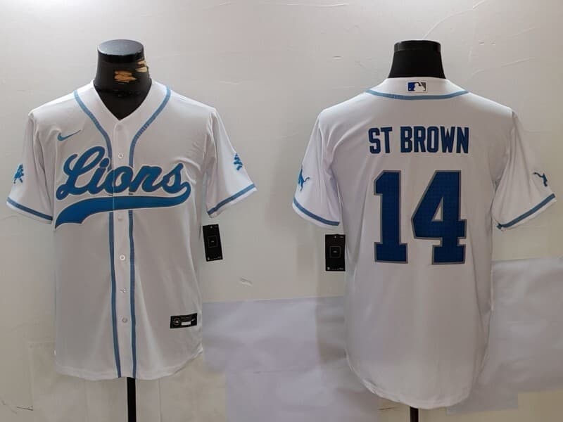 Detroit     Lions     Vapor Custom Jersey - All Stitched  #14 ST.BROWN
