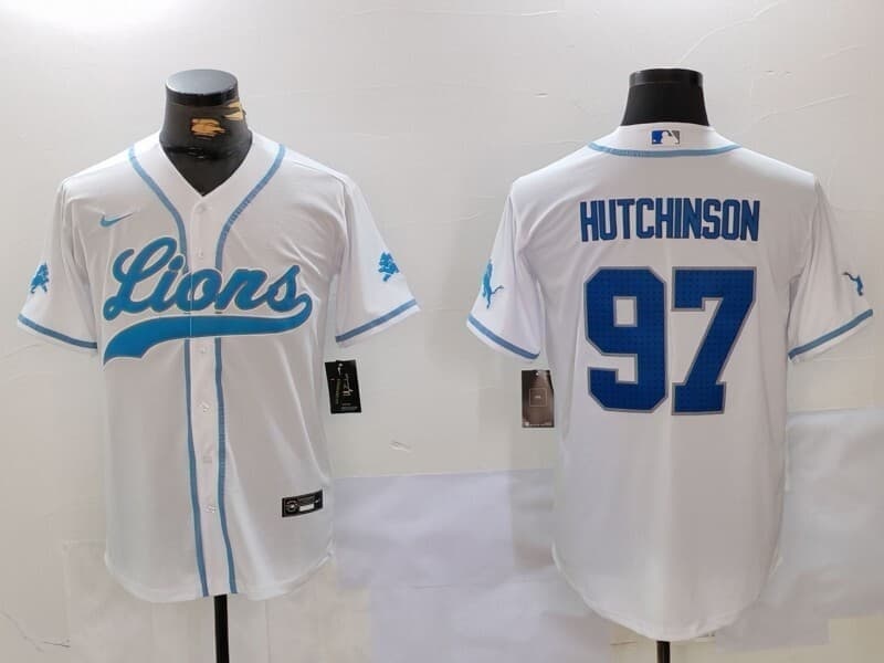 Detroit   Lions 2024    Vapor  Jersey - All Stitched   #97 HUTCHINSON