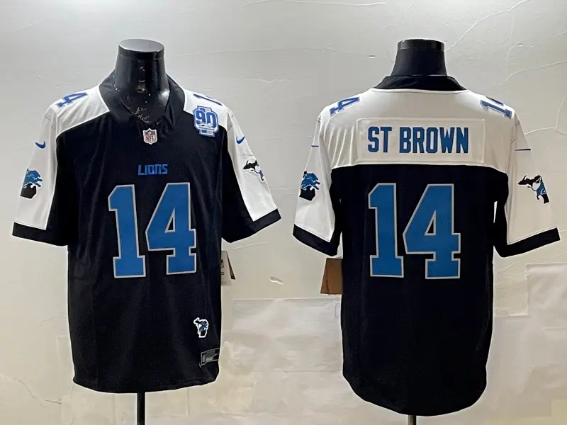 Detroit Lions     Vapor Custom Jersey - All Stitched  #14 ST.BROWN
