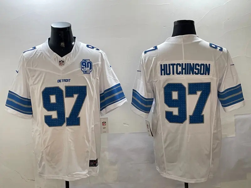 Detroit Lions 2024     Vapor Custom  Jersey - All Stitched ALTERNATE #97 HUTCHINSON