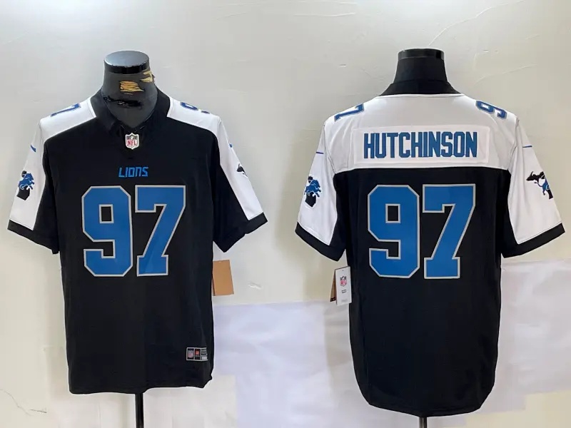 Detroit Lions 2024    Vapor   Jersey - All  Stitched   #97 HUTCHINSON