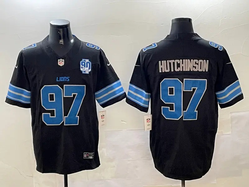 Detroit Lions 2024    Vapor Custom Jersey    - All Stitched ALTERNATE #97 HUTCHINSON