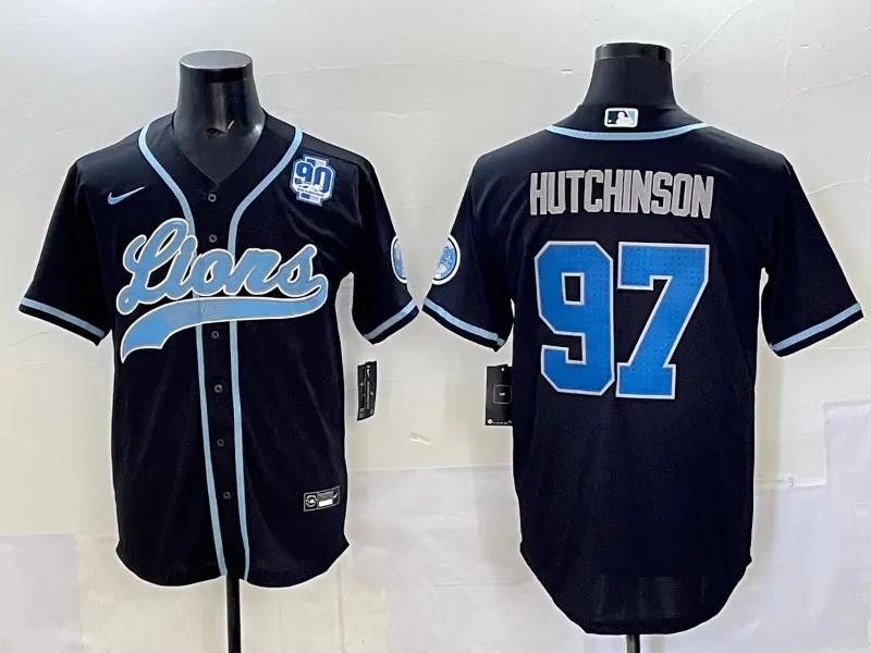 Detroit Lions 2024    Vapor Custom Jersey - All Stitched ALTERNATE  #97 HUTCHINSON