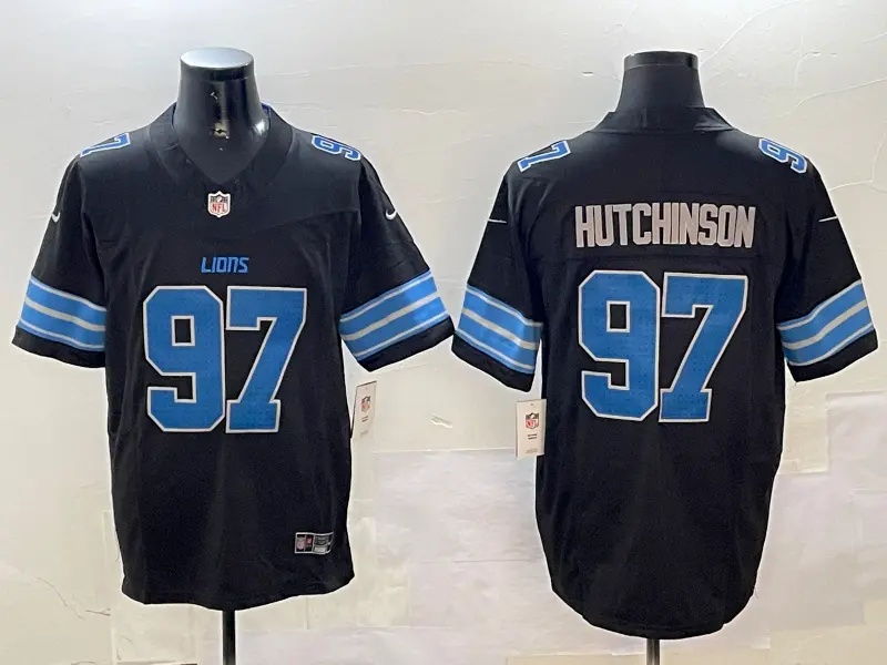 Detroit Lions 2024    Vapor Custom Jersey - All Stitched ALTERNATE #97 HUTCHINSON
