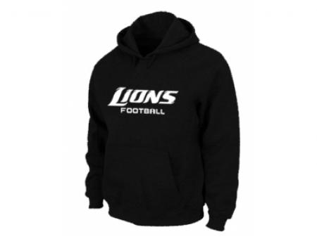 Detroit Lions Authentic font Pullover Hoodie Black