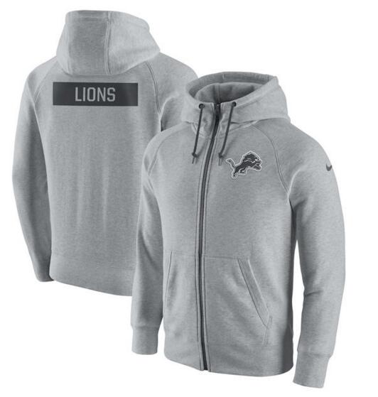 Detroit Lions Nike Gridiron Gray 2.0 Full Zip Hoodie Ash