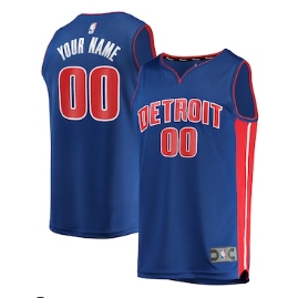 Detroit Pistons Fanatics Fast Break Custom Replica Jersey Blue - Icon Edition