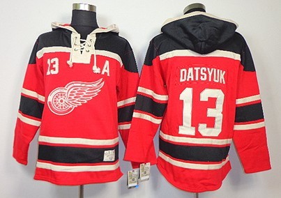 Detroit Red Wings #13 Pavel Datsyuk Red Old Time Hockey hoodies Stitched