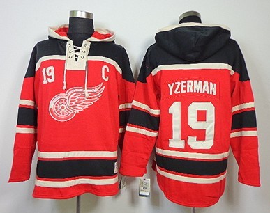 Detroit Red Wings #19 Steve Yzerman Red Old Time Hockey hoodies Stitched