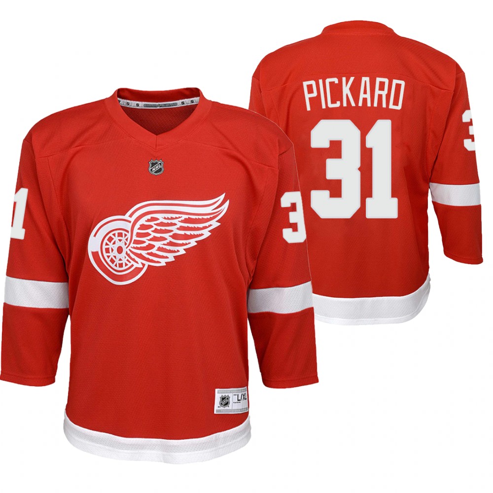 Detroit Red Wings Calvin Pickard Youth Red 2020-21 Home Jersey